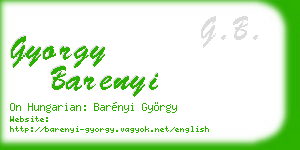 gyorgy barenyi business card