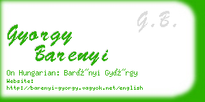 gyorgy barenyi business card